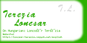 terezia loncsar business card